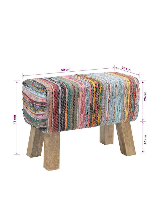 Outdoor Wooden Bench With Cushions 60x30x45cm