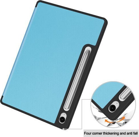 Tri-fold Ständer Klappdeckel Hellblaa (Samsung Galaxy Tab S10 FE, S9 FE, Tab S9)