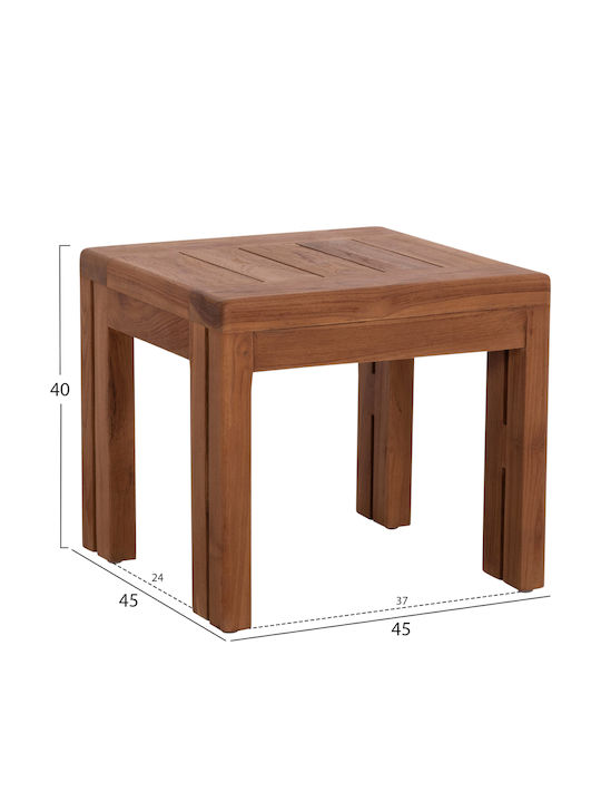 Wooden Kioto Deckchair with Beige Pillow with Table 165x70x64cm
