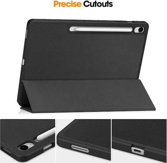 Tri-fold Βάση Στήριξης Flip Cover Μαύρη (Samsung Galaxy Tab S10 FE+)