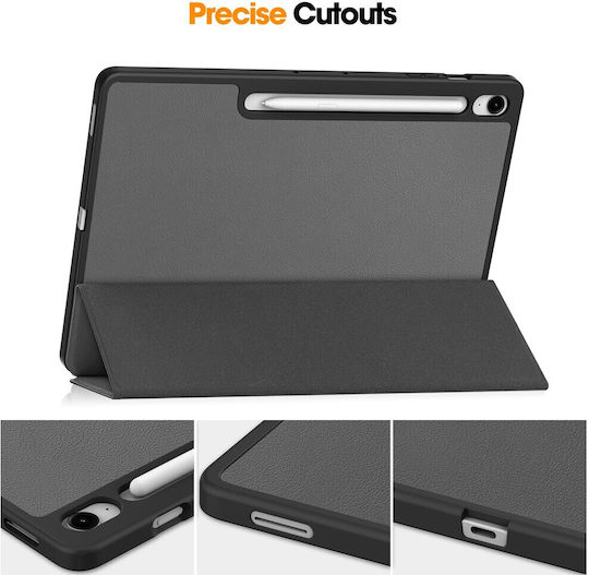 Tri-fold Suport Stand Flip Cover Gri (Samsung Galaxy Tab S10 FE+)