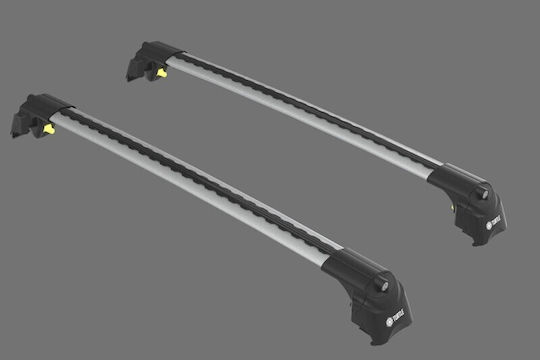 Aluminum Car Roof Bars End Lock Turtle Air2 Silver 86-90cm