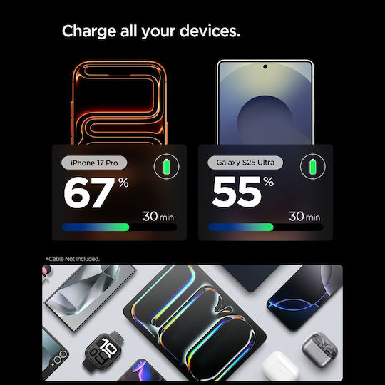 Spigen Wireless Charger with USB-C Port 30W Quick Charge 2.0 / Quick Charge 3.0 Black (Essential)