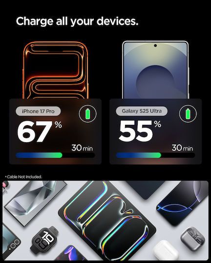 Spigen Wireless Charger with USB-C Port 30W Quick Charge 2.0 / Quick Charge 3.0 Black (Essential)