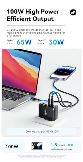 Essager Charger Without Cable GaN with 2 USB-A Ports and 2 USB-C Ports 100W Whites (ES-CD37)