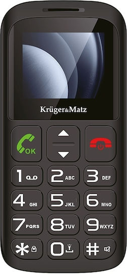 Kruger & Matz Simple 923 4G Dual SIM Κινητό με Μεγάλα Κουμπιά (Αγγλικό Μενού) Μαύρο