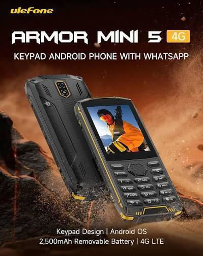 Ulefone Armor Mini 5 Dual SIM (1/8GB) Rugged Mobile Phone with Buttons Black