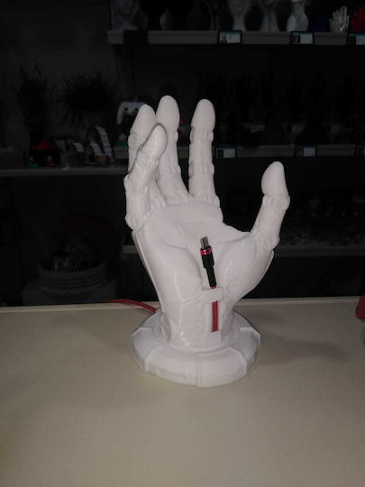 3D Art Shop Desk Stand for Mobile Phone in White Color