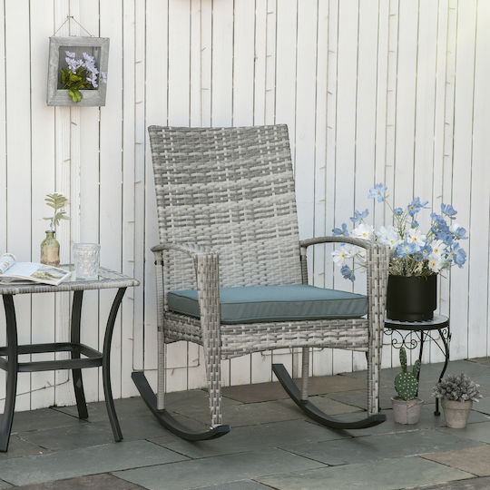 Rocking Armchair Grey 66x88x98cm