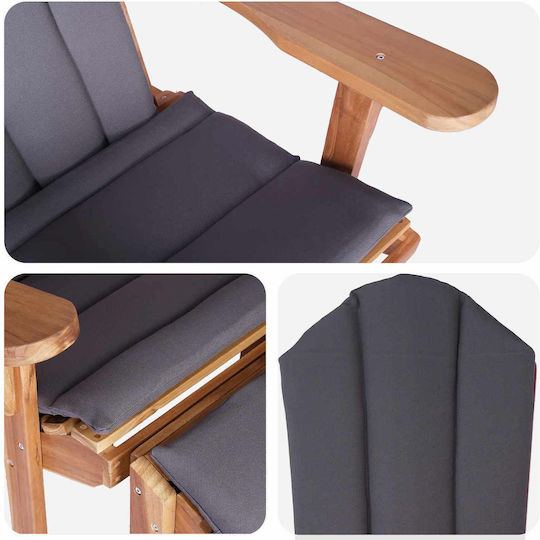 Καρέκλα Adirondack Κήπου Φυσικό 78x155x94εκ.