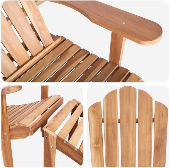 vidaXL Wooden Outdoor Chair Adirondack Garden Natural 78x155x94cm vidaXL Wooden Outdoor Chair Adirondack Garden Natural 78x155x94cm