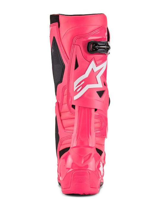 Alpinestars Tech 10 Männer Reitstiefel Leder Rosa