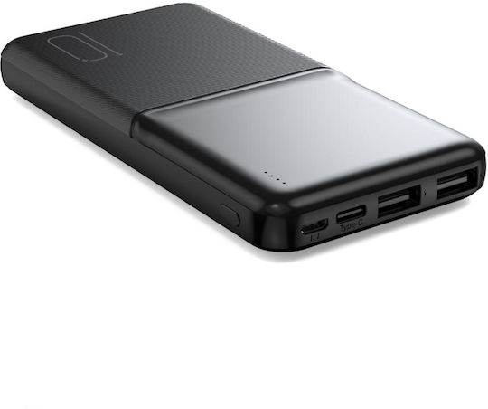 XO PR251 Lighted Power Bank 10000mAh mit 2 USB-A Anschlüssen und USB-C Anschluss Schwarz