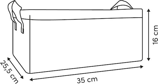 5Five Καλάθι Αποθήκευσης Υφασμάτινο Λευκό 35x25.5x16cm