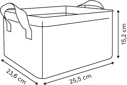 5Five Καλάθι Αποθήκευσης Υφασμάτινο Λευκό 25.5x23.6x15.2cm