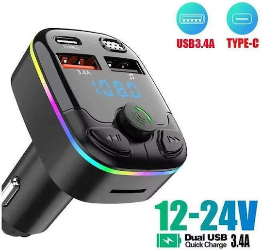 Auto FM-Transmitter mit Bluetooth MicroSD Typ-C USB