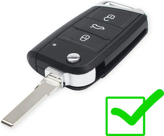 Car Key Cover Case made of with 3 Buttons for Seat in Gray Color