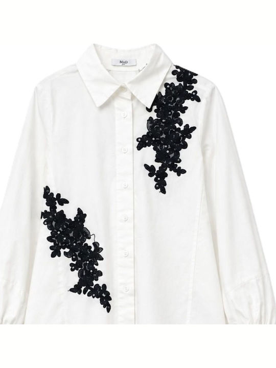 Kinderhemden Floral Langärmelig Weiß