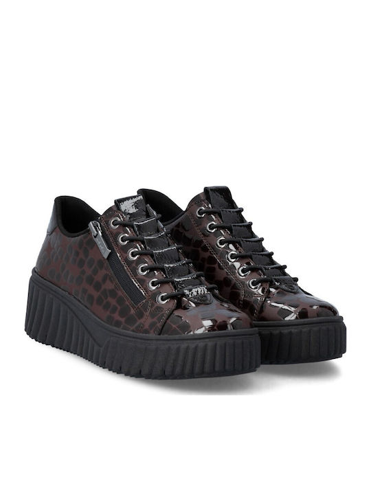 Damentliche Anatomische Sneakers Krokodil Braun