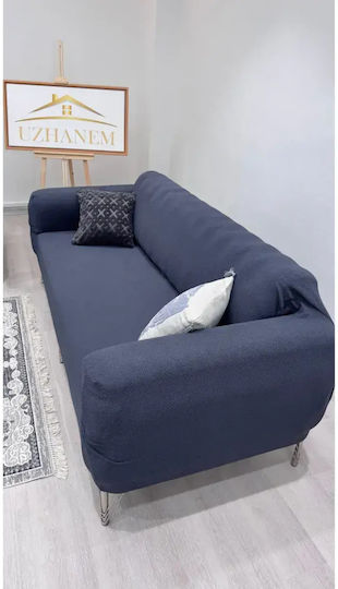 SteweHome Elastisches Abdeckung für Dreisitziges Sofa Blau 195x230cm