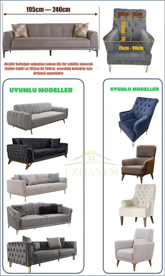 SteweHome Husă Elastică Canapea Cu Trei Locuri Geometrică 195x230cm