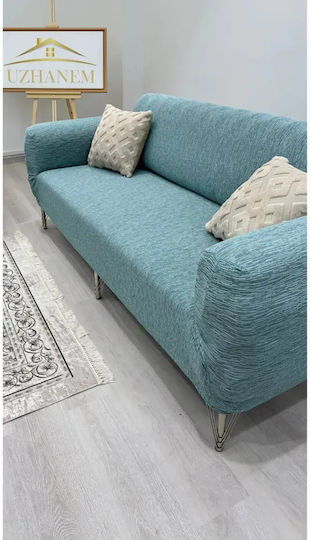 SteweHome Husă Elastică Canapea Cu Două Locuri Turcoaz 150x180cm