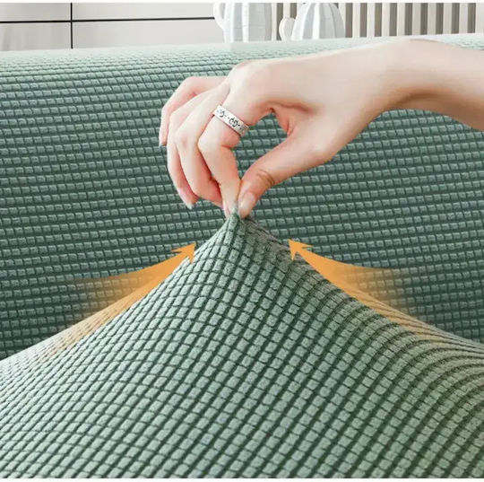 SteweHome Elastic Cover Three Seater Sofa Green 195x230cm