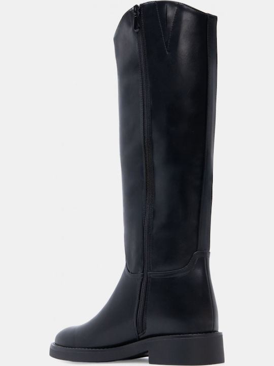 Wildleder Damen-Reitstiefel Schwarz