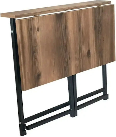 Birou Din Lemn Negru Cu Picioare Metalice 80x50x73cm