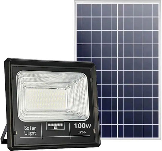 Smart Lumini De Inundație Cu Led-uri Solar Etanș 100W Alb Rece 6500K Cu Telecomandă IP66