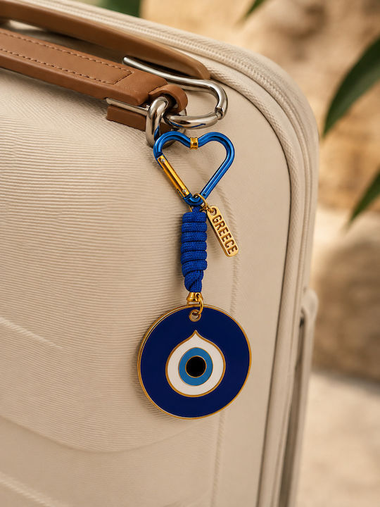 Large Blue Eye Keychain Hook Heart 15cm