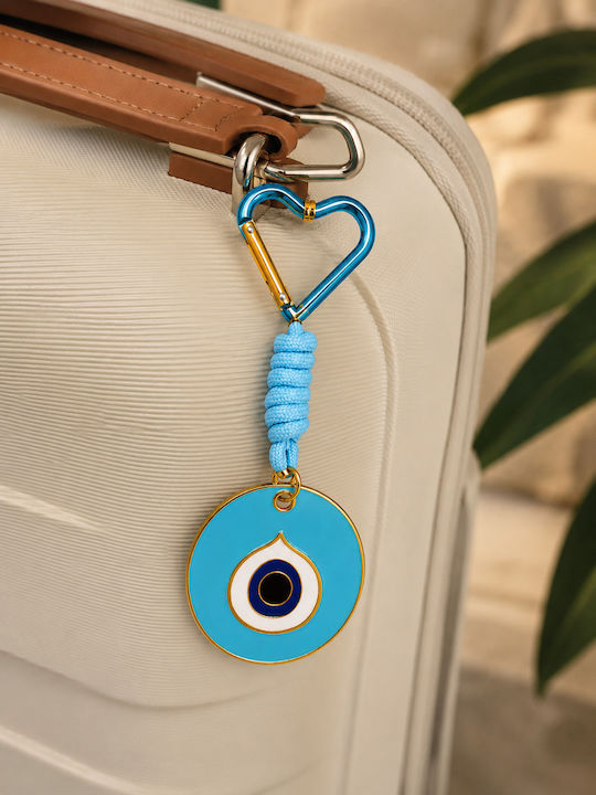 Large Light Blue Eye Keychain Hook Heart 15cm