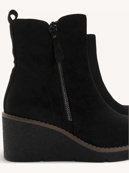 Black Combat Boots With Laces External Zipper
