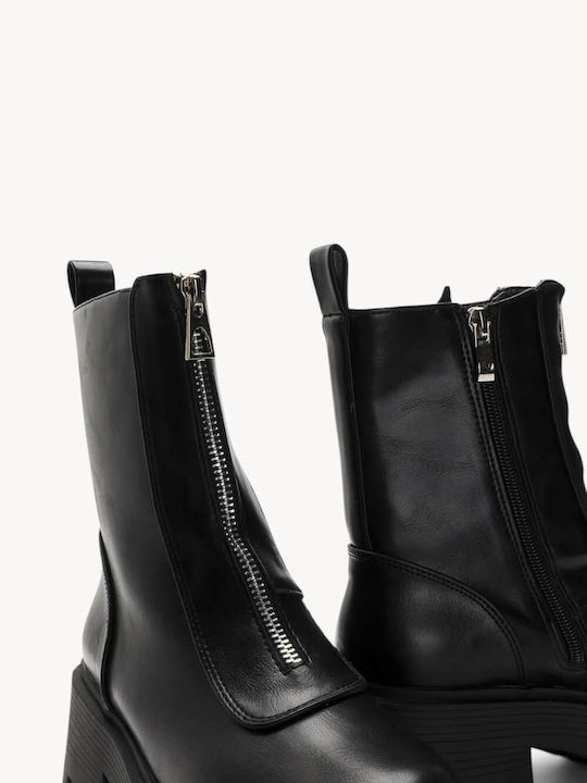 Schwarze Stiefeletten Damen mit Reißverschluss