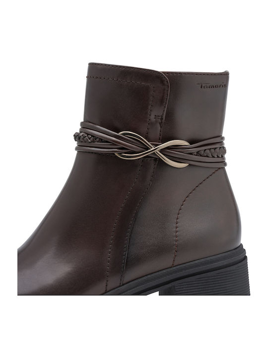 Leder Damen Stiefeletten Braun
