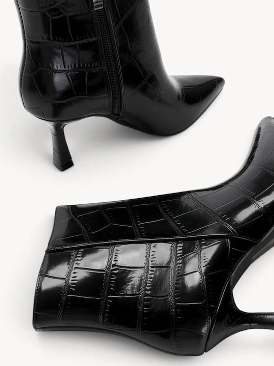 Schwarze Stiefeletten Damen Krokodil Myltere Linie