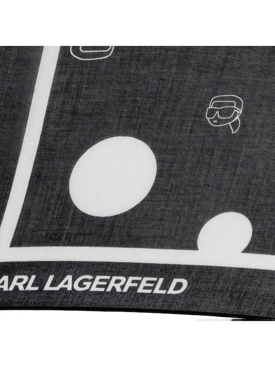 Karl Lagerfeld Дамско Копринено Шалче Черно