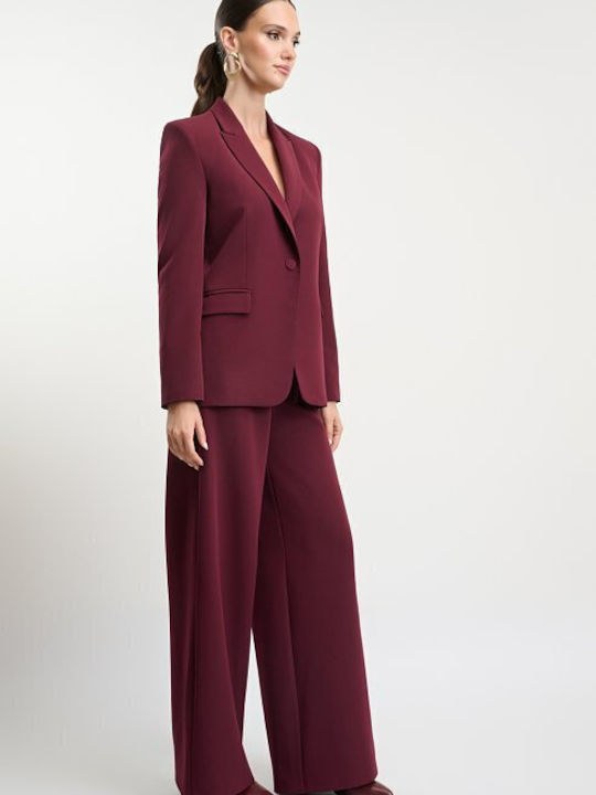 Damen Hochbund Pantaloona mit Gummiband Burgundisch