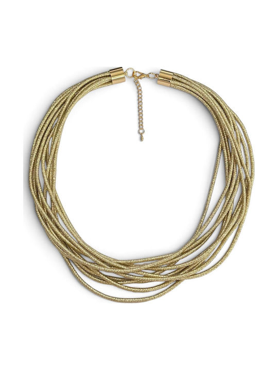 Women’s Necklace Gold Multi-Cord Knotted Choker Adjustable Chain Prime Steel Women Ssn064