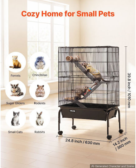 Vevor Nagerkäfig 63x36x101cm