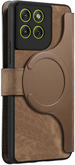 Caseneo Motorola Moto G Max G87 G77 G67 Case Retro Leather Wallet Brown