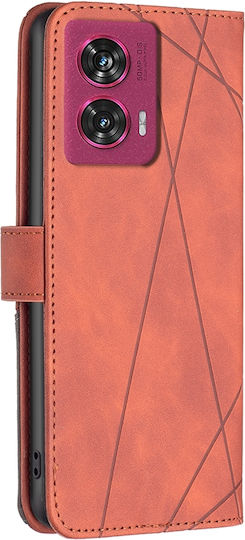 Binfen Color Motorola Edge 50 5g Fusion Leather Wallet Brown Mobile Phone Case