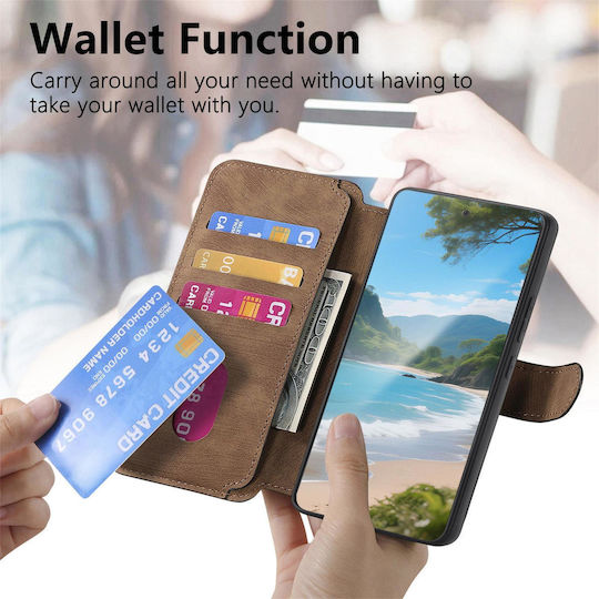 Caseneo Motorola Moto G Max G87 G77 G67 Case Retro Leather Wallet Brown