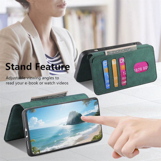 Caseneo Realme 16 Pro 5g Husă Retro din Piele Portofel Verde