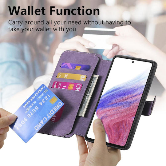 Caseneo Motorola Edge 50 Fusion Magsafe Retro Leather Wallet Purple