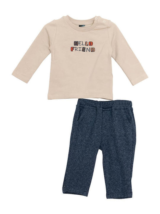 Kids Sweatpants Set With Jacket With Top Blue 3 Pieces