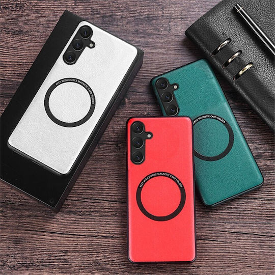 Leather Coated Hard Case Silver Samsung Galaxy A55 5g
