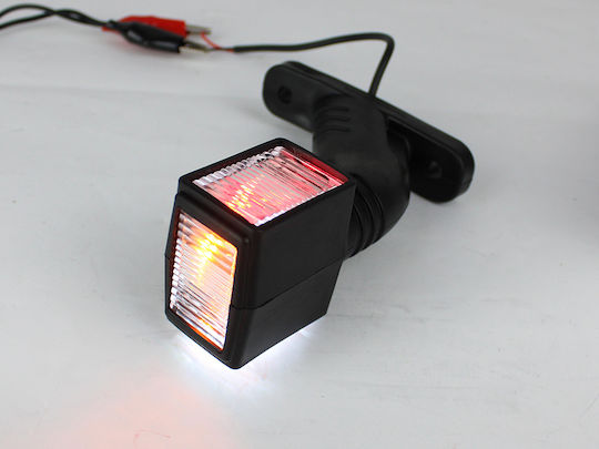 Комплект 2 Светлини За Товарни Автомобили Led Horn Marker 6 Лед 24v Червени Бели Амбър 140 мм 0140