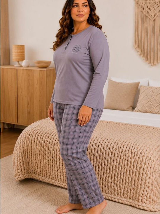 Lindros Winter Women's Pyjama Set Grey