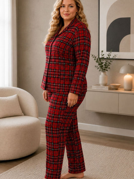 Lindros Winter Women's Pyjama Set Red